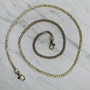Gold Tone Skinny Flat Chain Link Purse Handbag Replacement Strap 46" ✨
